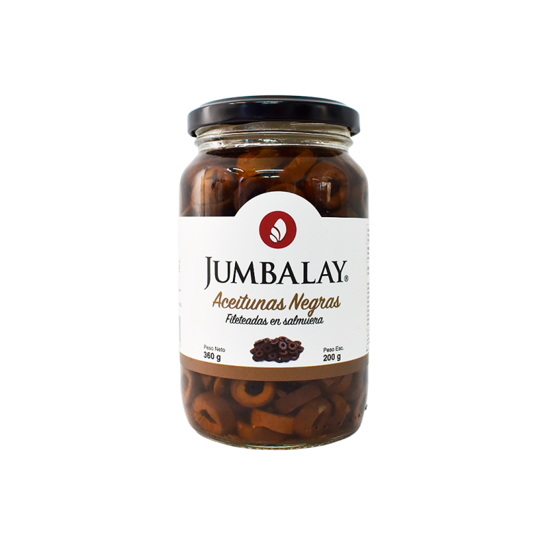 Aceitunas Negras Fileteadas - Jumbalay - Frasco X 360 G